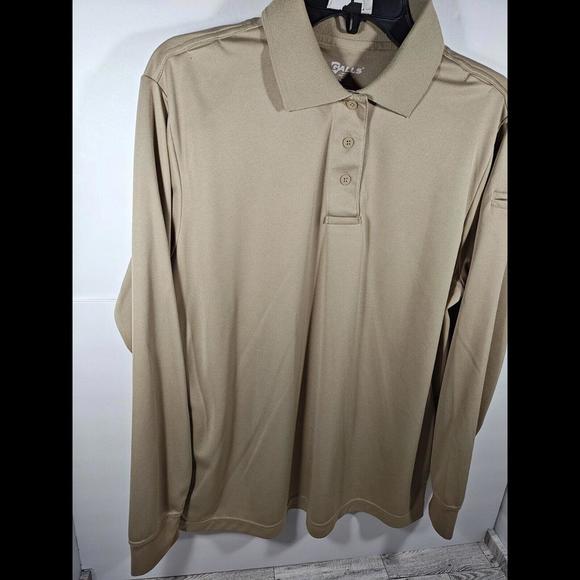 Galls Women's Tac Force Lightweight Long Sleeve Polo Large Beige NWOT - Picture 2 of 6